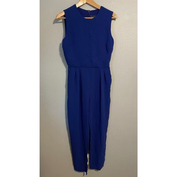 MaxMara Jumpsuit Womens Size 6 Blue Pianoforte Sleeveless Wide Leg Made Italy - Picture 1 of 11